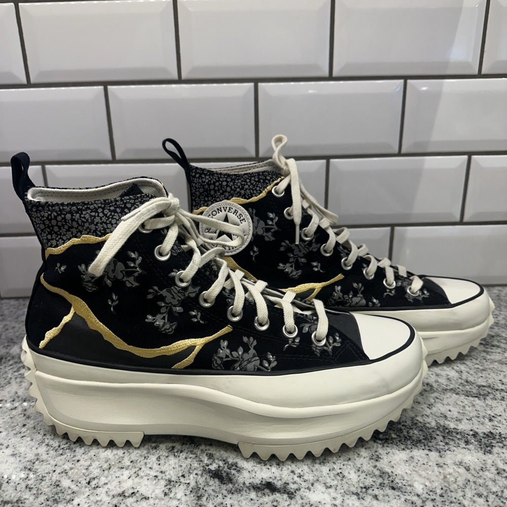 Converse Run Star Hike Hi 'Hybrid Floral' Saturn Gold Black Egret Chuck Taylor